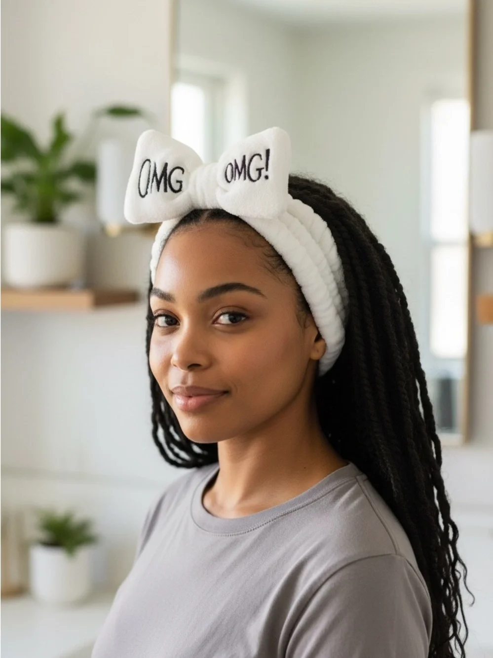 Plush 'OMG!' Kids Headband - Pink, White, Black (choose 1)